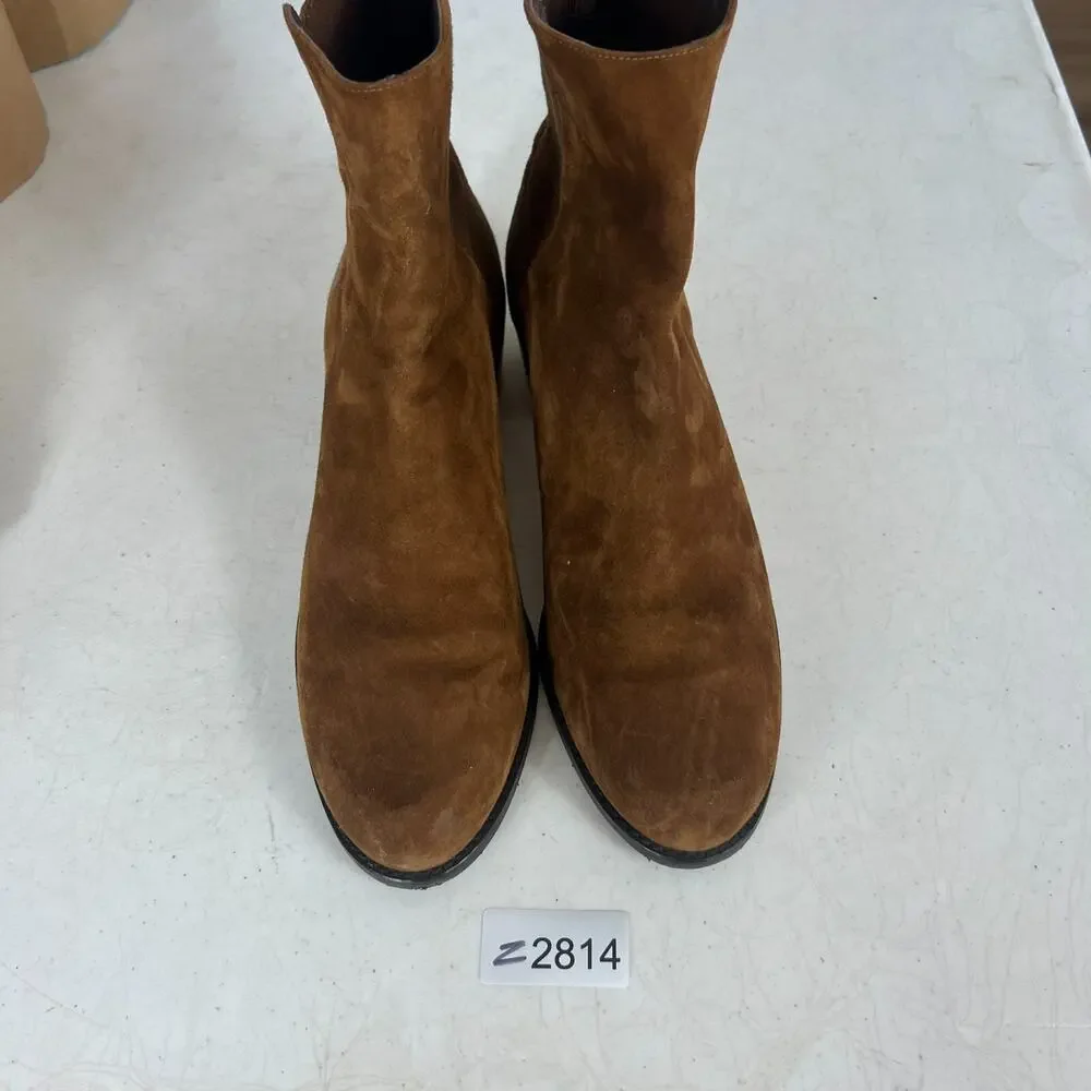 Stuart Weitzman Chelsea Boots Womens 11 Brown Suede Leather Easyon Reserve 5050